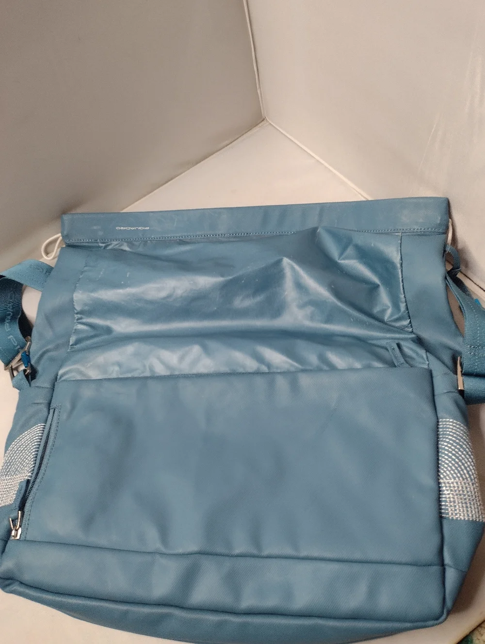 Piquadro Blue Multi Pocket Commuter Messenger City Bag Laptop Z